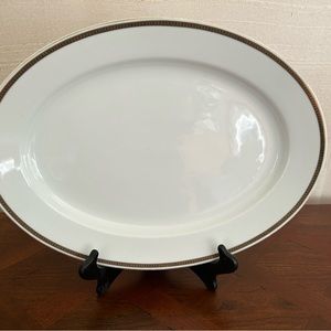 Noritake, The ANGORA Large Oval Platter,  Gold & Black band, 16", Nippon, Japan,